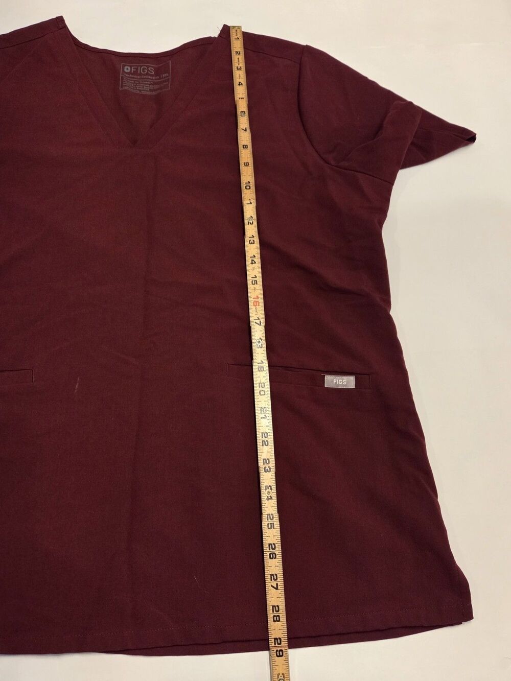Figs Casma Scrub Top Womens XXL Burgundy V Neck Medical Nurse Uniform Hospital - Picture 7 of 7